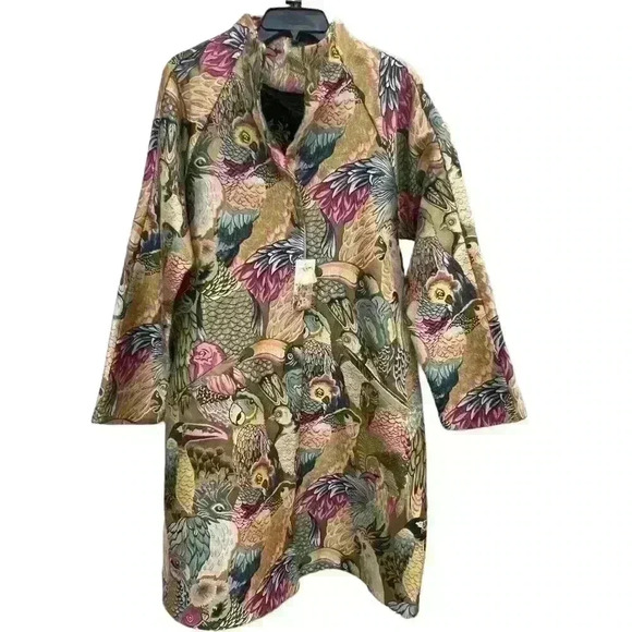 NWT Johnny Was Avifauna Jacquard Coat Size M - Picture 2 of 6
